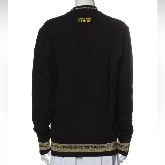 NWT Versace Jeans Couture Graphic Print Crew Neck Sweater Oversized Size XS/S